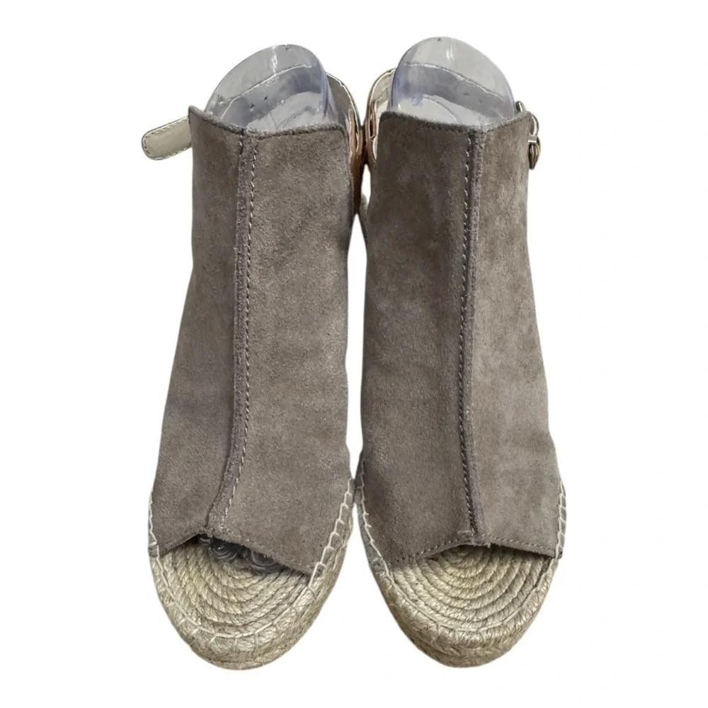 Seychelles Charismatic Taupe Suede Espadrille Wedge Sandals Women’s Size 9
